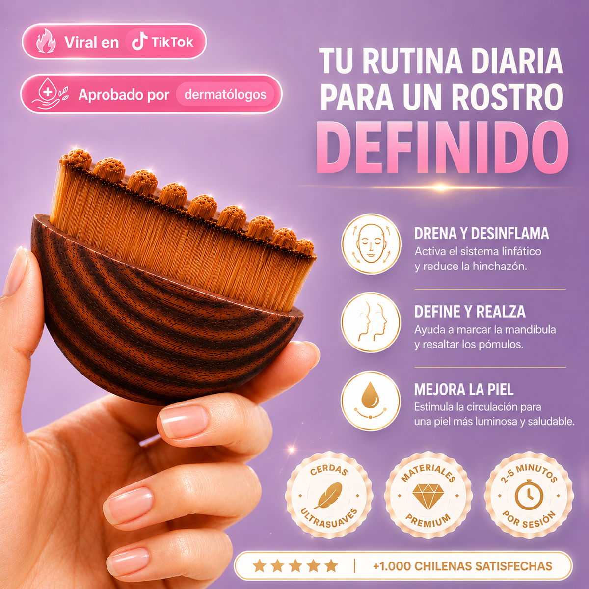 GlowBrush™ | Tu rostro sin hinchazón. Tú misma.
